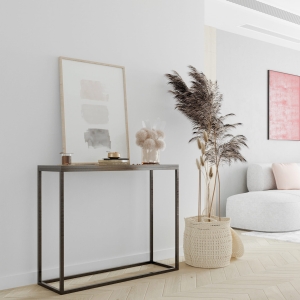 Konsola nogi czarne, blat czarny. Showroom
