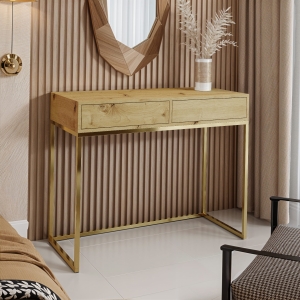 Toaletka z dwoma szufladami złoto Wotan. Showroom